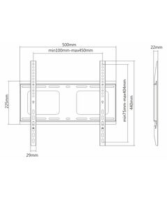 Купить Настенный фиксированный кронштейн Exell EXi-H1244-F для ТВ 32"-55", VESA 400x400 мм, до 120 кг, 22 мм от стены, черный, картинка № 4 в Иркутске в компании Зеон