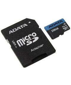 Secure Digital карты: Карта памяти AData Premier SDXC 256Gb V10 UHS-I U1 Class10+ microSD-->SD Adapter [AUSDX256GUICL10A1-RA1] фотографии