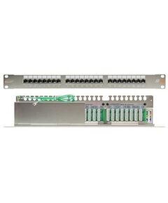 Купить Патч-панель Nikomax NMC-RP24SD2-1U-MT 19", 1U, 24 порта, Кат.5e, RJ45/8P8C, 110/KRONE, T568A/B, полный экран, с органайзером, металлик в Иркутске в компании Зеон