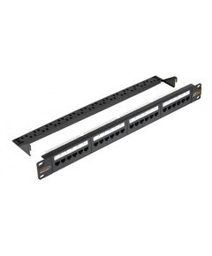 Купить Патч-панель Nikomax NMC-RP24UD2-1U-BK 19", 1U, 24 порта, Кат.5e, RJ45/8P8C, 110/KRONE, T568A/B, неэкранированная, с органайзером, черная в Иркутске в компании Зеон