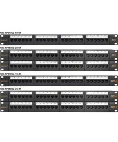 Купить Патч-панель Nikomax NMC-RP48UD2-2U-BK 19", 2U, 48 портов, Кат.5e, RJ45/8P8C, 110/KRONE, T568A/B, неэкранированная, с органайзерами, черная в Иркутске в компании Зеон