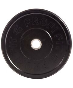 Диски d 50:  Диск для штанги каучуковый, черный D51 мм PROFI-FIT 15 кг фотографии