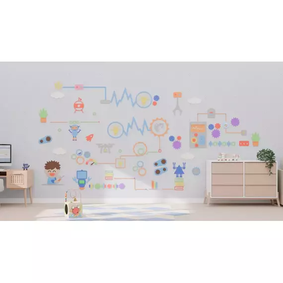 Настенная панель мобильная "Робототехника" с интерактивными элементами фотографии