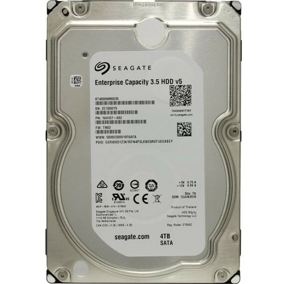 Жесткие диски: Жесткий диск Seagate 4 Tb Enterprise Capacity SATA 6Gb/s 3.5" 7200rpm 128Mb [ST4000NM0035] фотографии