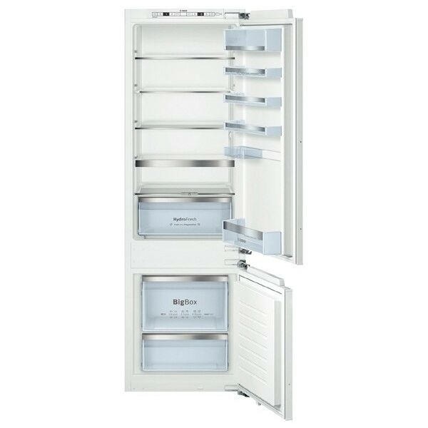 Встраиваемые холодильники: Встраиваемый холодильник BOSCH KIS87AF30R 177.2х54.1х54.5 см, 272 (211+64) л, LED Освещение, зона свежести Hydrofresh, BigBox в морозилке фотографии