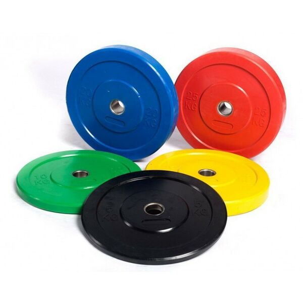 Диски d 50: Диск для штанги каучуковый PROFI-FIT D-51, 15 кг цветной фотографии