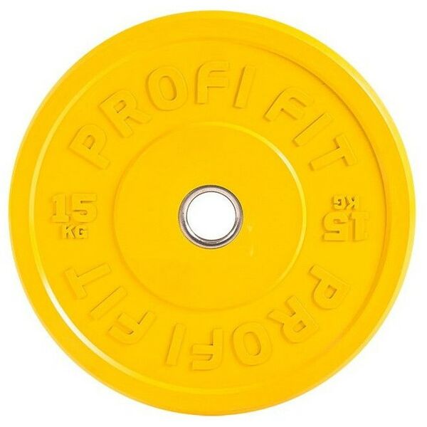 Диски d 50: Диск для штанги каучуковый PROFI-FIT D-51, 15 кг цветной фотографии
