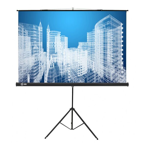 Купить Экран напольный рулонный Cactus CS-PST-104x186 Triscreen, 104.4x186см, 16:9, черный в Иркутске в компании Зеон