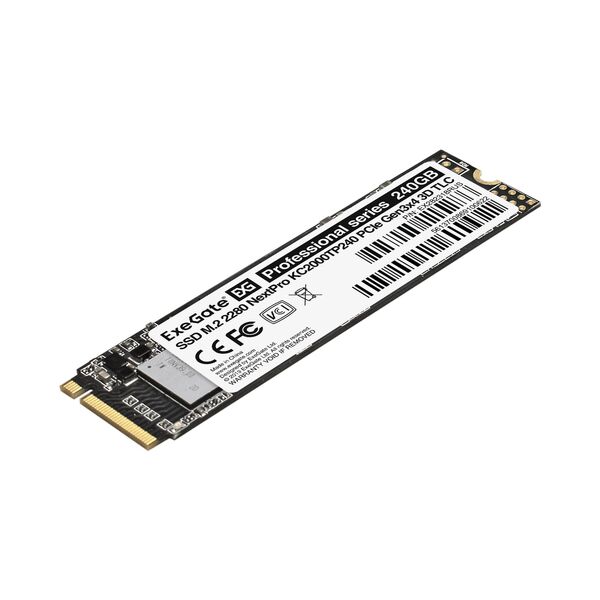 Купить Накопитель SSD Exegate 240GB NextPro M.2 2280 PCIe Gen3x4 NVMe 3D TLC [EX282318RUS] в Иркутске в компании Зеон