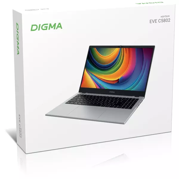 Купить Ноутбук Digma EVE C5802 N100/8Gb/256Gb SSD/Intel Graphics/WiFi/BT/Cam/5900 mAh/15.6" IPS FHD/Win11 Pro/silver [DN15N1-8CXW01], картинка № 4 в Иркутске в компании Зеон