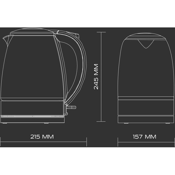 Купить Чайник Scarlett SC-EK27G95 1.7л. 2200Вт серебристый/черный корпус: стекло/пластик, картинка № 8 в Иркутске в компании Зеон