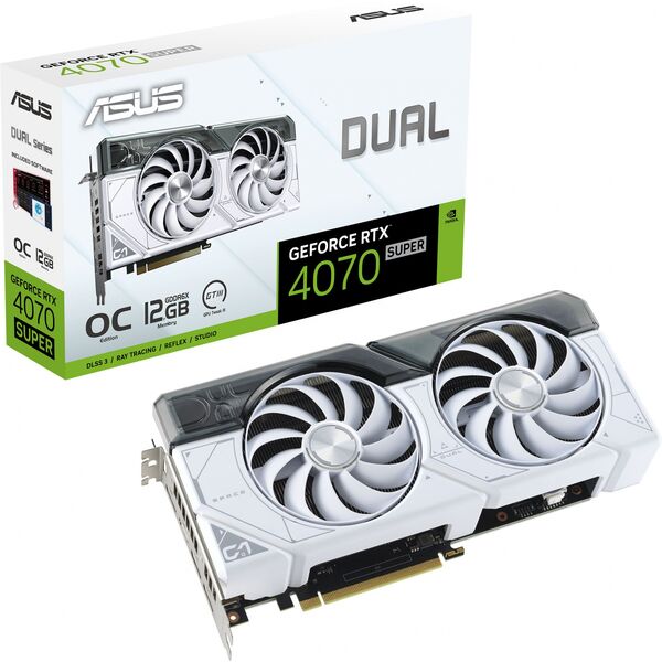 Купить Видеокарта Asus GeForce RTX 4070 Super 12Gb PCI-E 4.0 192bit GDDR6X 2520/21000 HDMIx1 DPx3 HDCP RTL [DUAL-RTX4070S-O12G-WHITE], картинка № 4 в Иркутске в компании Зеон