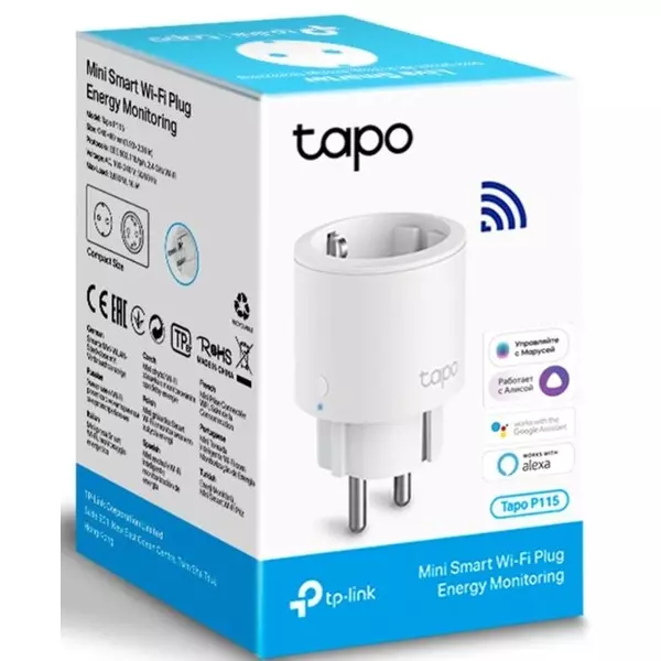 Купить Умная розетка TP-Link Tapo P115 Wi-Fi белый в Иркутске в компании Зеон