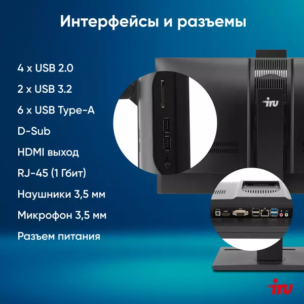 Купить Моноблок iRU 23IM 23.8" Full HD i5 12450H (2) 16Gb SSD512Gb UHDG 730 noOS GbitEth WiFi BT 120W Cam черный [1994786], картинка № 26 в Иркутске в компании Зеон